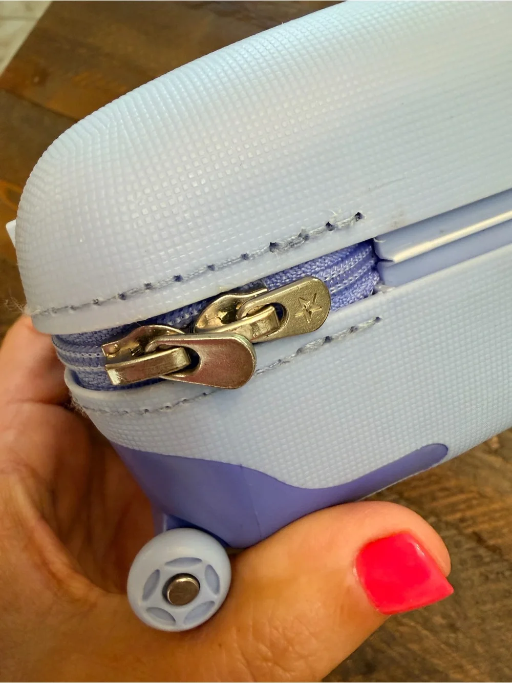 American Girl Rolling Suitcase Purple Luggage Travel Zippered 2012 Doll Toy GUC